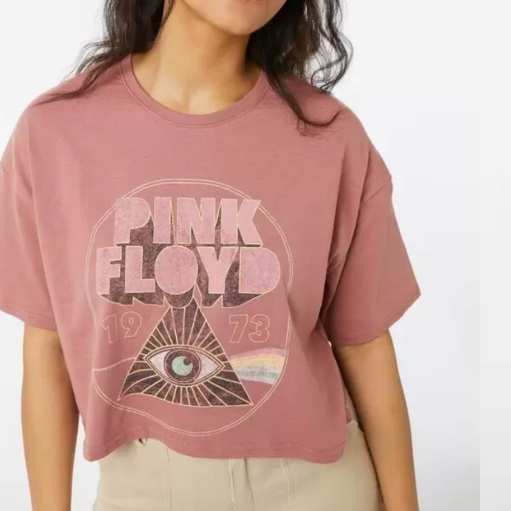 Pink Floyd Cropped Graphic Tee | Boxy Fit | Licensed | Size M